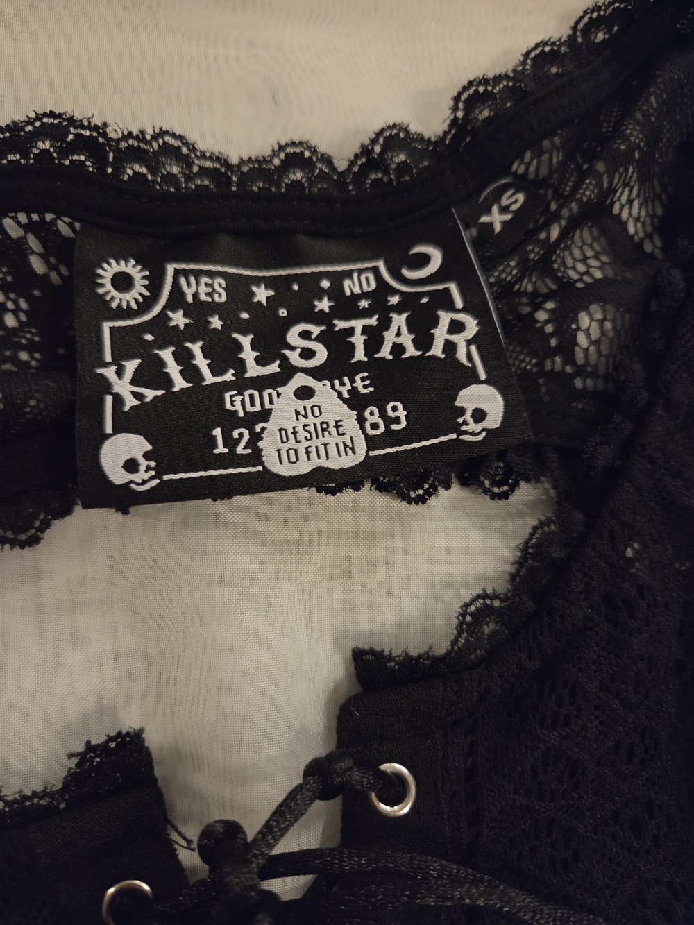 Vintage Killstar Rare Bella Morte Lost Babydoll Dress with Tie Front, XS - Picture 6 of 10